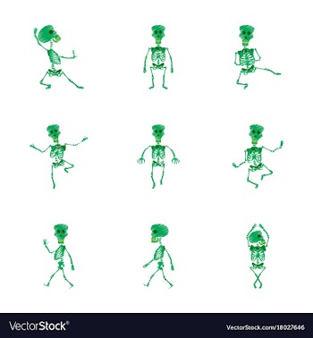 Assembly flat shading style icon skeleton vector image