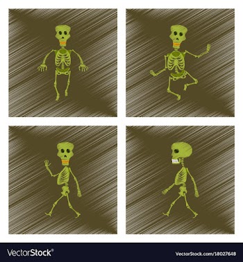 Assembly flat shading style icon skeleton vector image