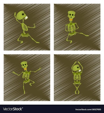 Assembly flat shading style icon skeleton vector image