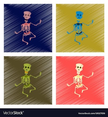 Assembly flat shading style icon skeleton vector image