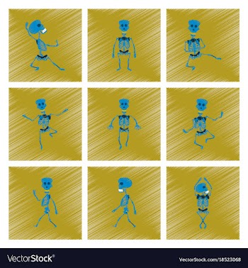 Assembly flat shading style icon skeleton vector image