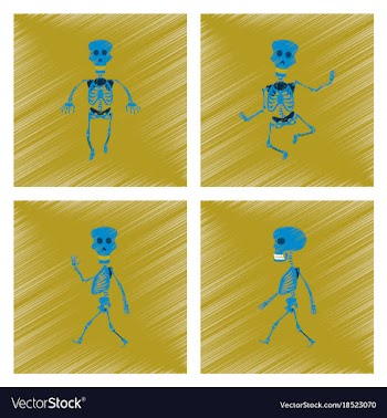 Assembly flat shading style icon skeleton vector image