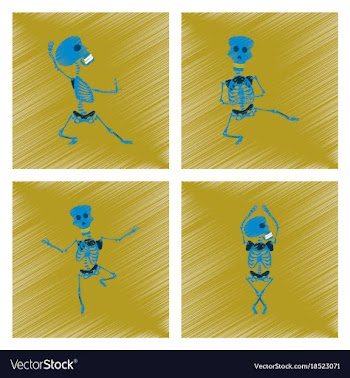 Assembly flat shading style icon skeleton vector image