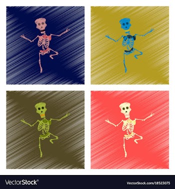 Assembly flat shading style icon skeleton vector image