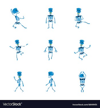 Assembly flat shading style icon skeleton vector image
