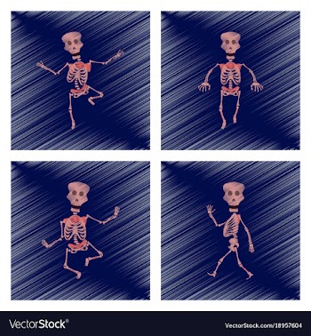 Assembly flat shading style icon skeleton vector image