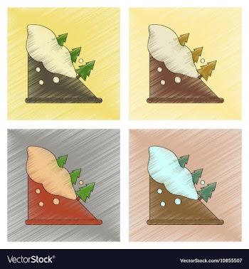 Assembly flat shading style icon snow avalanche vector image