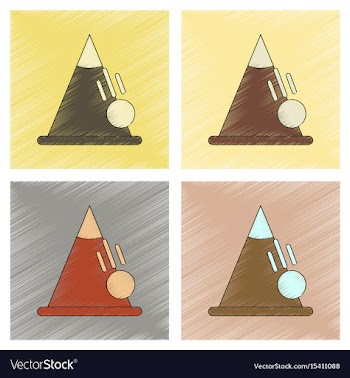 Assembly flat shading style icon snow avalanche vector image