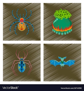 Assembly flat shading style icon spider potion vector image