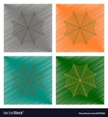 Assembly flat shading style icon spider web vector image