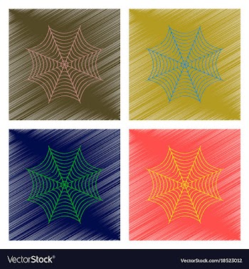 Assembly flat shading style icon spider web vector image