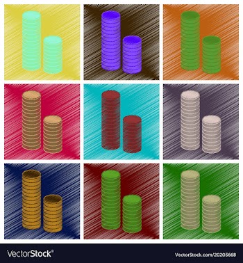 Assembly flat shading style icon stacks of coins vector image
