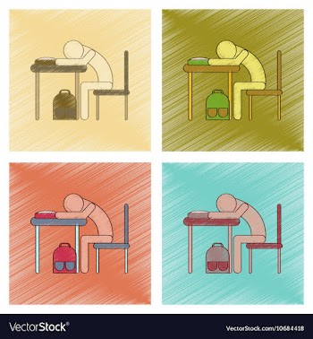 Assembly flat shading style icon student sleeping vector image