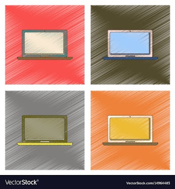Assembly flat shading style icon technology laptop vector image