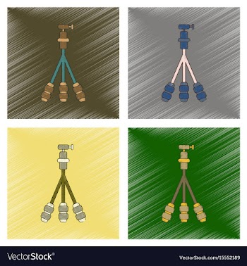 Assembly flat shading style icon technology tripod vector image