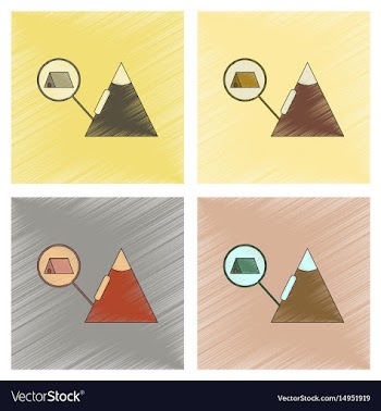 Assembly flat shading style icon tent tourists vector image