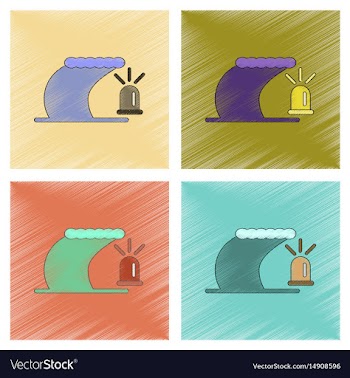 Assembly flat shading style icon tornado alarm vector image