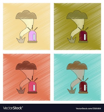 Assembly flat shading style icon tornado alarm vector image