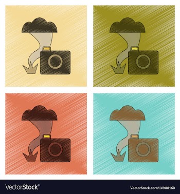 Assembly flat shading style icon tornado camera vector image