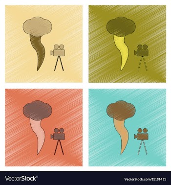 Assembly flat shading style icon tornado camera vector image