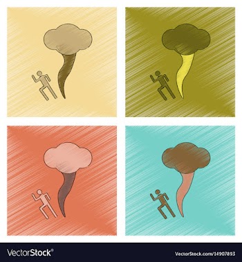 Assembly flat shading style icon tornado human vector image