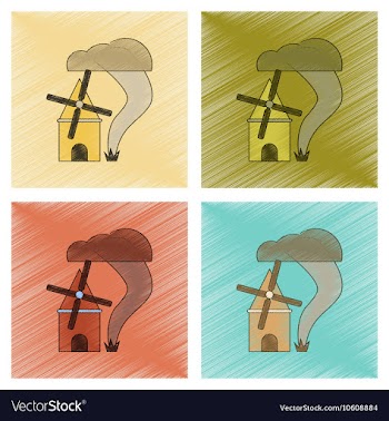 Assembly flat shading style icon tornado mill vector image