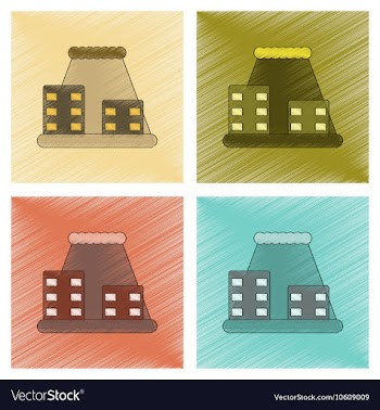 Assembly flat shading style icon tsunami city vector image