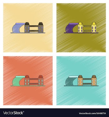 Assembly flat shading style icon tsunami city vector image