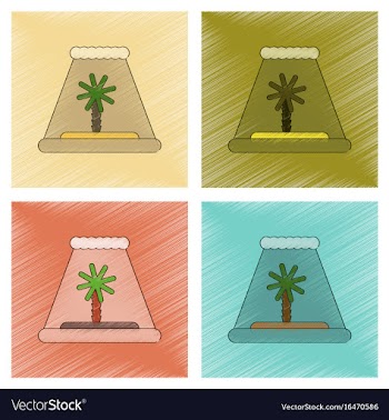 Assembly flat shading style icon tsunami island vector image