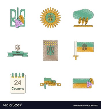 Assembly flat shading style icon Ukraine vector image