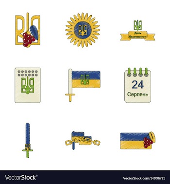 Assembly flat shading style icon ukraine vector image