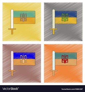 Assembly flat shading style icon Ukrainian flag vector image