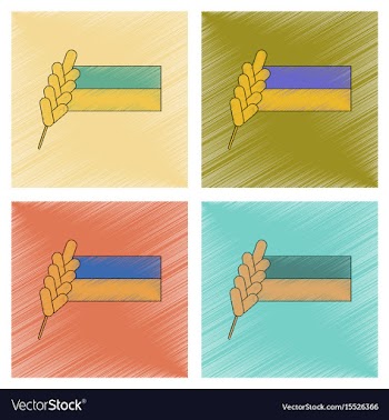 Assembly flat shading style icon ukrainian flag vector image