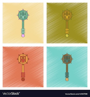 Assembly flat shading style icon ukrainian mace vector image