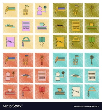 Assembly flat shading style icon Ukrainian school vector image