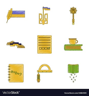 Assembly flat shading style icon Ukrainian school vector image