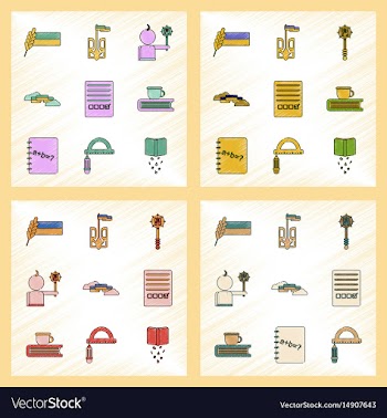 Assembly flat shading style icon ukrainian school vector image