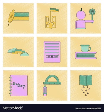 Assembly flat shading style icon ukrainian school vector image