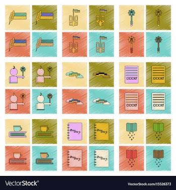 Assembly flat shading style icon ukrainian school vector image