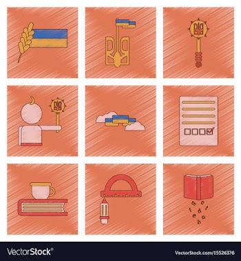 Assembly flat shading style icon ukrainian school vector image