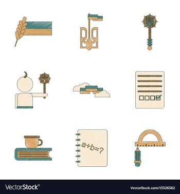 Assembly flat shading style icon ukrainian school vector image
