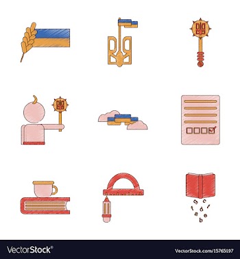 Assembly flat shading style icon ukrainian school vector image