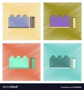 Assembly flat shading style icon wave height vector image