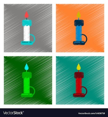 Assembly flat shading style icon wax candle vector image