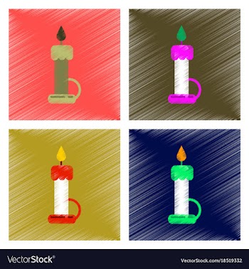 Assembly flat shading style icon wax candle vector image