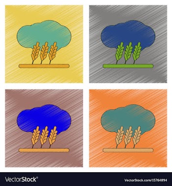 Assembly flat shading style icon wheat cloud vector image