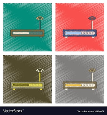 Assembly flat shading style icon wi fi modem vector image