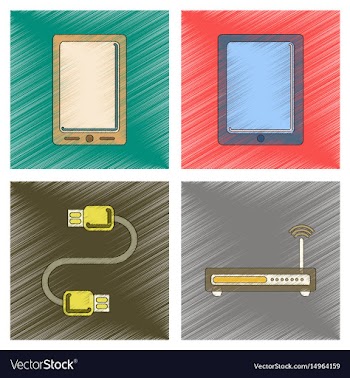 Assembly flat shading style icon wi fi modem vector image