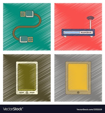Assembly flat shading style icon wi fi modem vector image