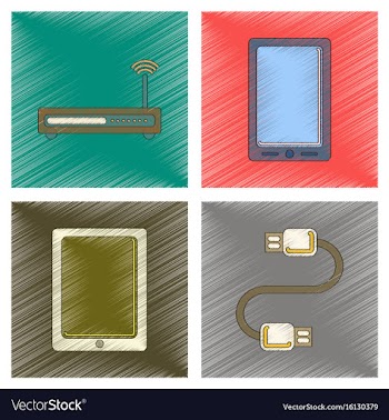 Assembly flat shading style icon wi fi modem vector image